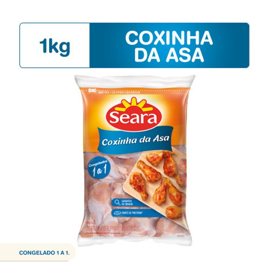Coxinha Asa Frango Seara IQF Pacote 1Kg